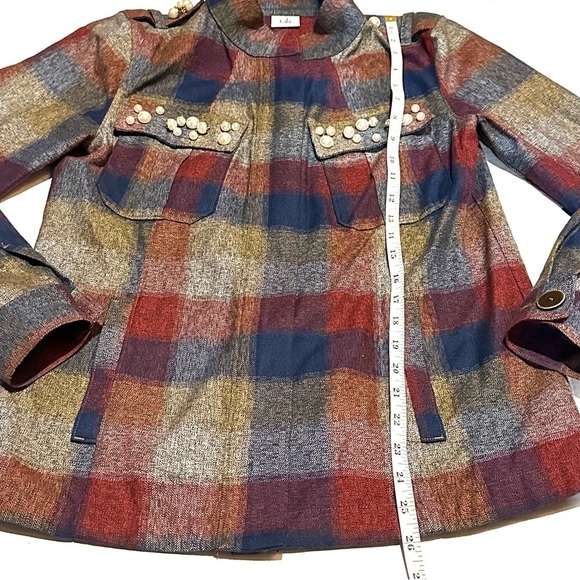 CAbi Collage Plaid Zip Jacket Shacket Blazer Women's S Small - Picture 8 of 9